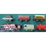 PARCEL OF HORNBY O GAUGE WAGONS AND CARRIAGES AND LMS 69 54 LOCOMOTIVE