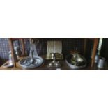 VARIOUS PEWTERWARE, PLATEDWARE,