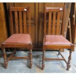 PAIR OF OAK DINING CHAIRS