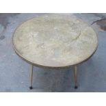 INDIAN BRASS TOPPED CIRCULAR COFFEE TABLE