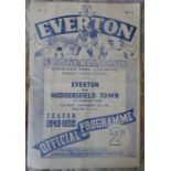 1949 EVERTON v HUDDERSFIELD TOWN FOOTBALL PROGRAMME