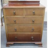 MAHOGANY TWO OVER THREE BEDROOM CHEST OF DRAWERS