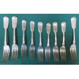 NINE VARIOUS HALLMARKED SILVER FORKS