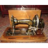 WALNUT CASED FRISTER & ROSSMANN SEWING MACHINE