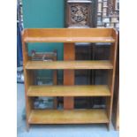 SET OF OPEN BOOKSHELVES AND STICK STAND