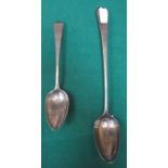 HESTER BATEMAN SILVER BASTING SPOON PLUS ONE OTHER SPOON