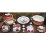 VICTORIAN HANDPAINTED AND GILDED DINNERWARE