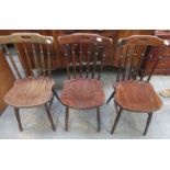 SET OF FOUR COUNTRY STYLE DINING CHAIRS