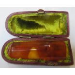 CASED VINTAGE AMBER CHEROOT HOLDER