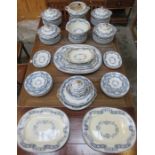 LARGE COLLECTION OF VICTORIAN RIBBON WREATH DINNERWARE,