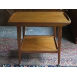 G PLAN STYLE TEAK TWO TIER TEA TROLLEY