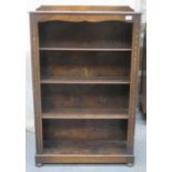 CARVED OAK SET OF OPEN BOOKSHELVES