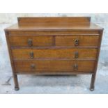 20th CENTURY OAK TWO OVER TWO BEDROOM CHEST OF DRAWERS