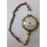 WALTHAM GOLD WRISTWATCH WITH EXPANDING STRAP (AT FAULT)