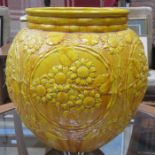 BURMANTOFTS FAIENCE FLORAL DECORATED LARGE JARDINIERE