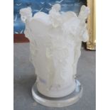 LALIQUE STYLE COMPOSITE FIGURE FORM TABLE LAMP APPROX.