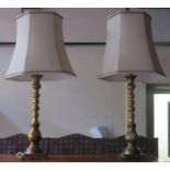 PAIR OF VINTAGE BRAS EXTENDING TABLE LAMPS