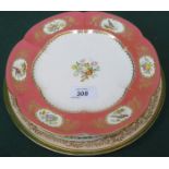 HANDPAINTED AND GILDED COALPORT CABINET PLATE, PAIR OF VIENNA HANDPAINTED PLATES,