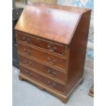 20th CENTURY MAHOGANY FALL FRONT WRITING BUREAU WITH FITTED INTERIOR