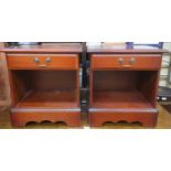 PAIR OF WILLIAM LAWRENCE 20th CENTURY SINGLE DRAWER BEDSIDE CABINETS
