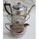 SILVER PLATED THREE PIECE TEA SET