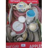LARGE QUANTITY OF PART TEA SETS PLUS OTHER CERAMICS INCLUDING MASONS AND CROWN STAFFORDSHIRE, ETC.