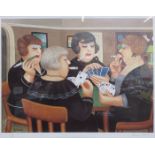 BERYL COOK, FRAMED LIMITED EDITION PENCIL SIGNED PRINT- BRIDGE PARTY,