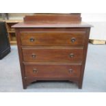 MAHOGANY BEDROOM CHEST OF THREE DRAWERS