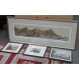 FRAMED POLYCHROME PRINT- HONG KONG AND THE TOWN OF VICTORIA PLUS THREE OTHER LOCAL RELATED PRINTS