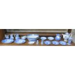 PARCEL OF VARIOUS BLUE AND WHITE CERAMICS INCLUDING PAIR OF CAULDON WAVE EDGED DISHES,