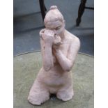 UNGLAZED TERRACOTTA FIGURE,