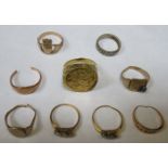 PARCEL OF VARIOUS GOLD RINGS