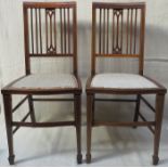 PAIR OF EDWARDIAN MAHOGANY INLAID BEDROOM CHAIRS