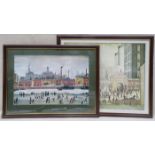 TWO LS LOWRY FRAMED PRINTS