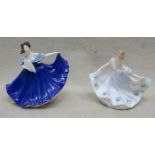 TWO ROYAL DOULTON GLAZED CERAMIC FIGURES- ELAINE HN2791 AND KATHY HN3305