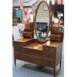 LATE 19th/ EARLY 20th CENTURY MAHOGANY MIRROR BACK DRESSING TABLE FITTED WITH SIX DRAWERS