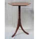 OCTAGONAL TOPPED MAHOGANY TRIPOD OCCASIONAL TABLE