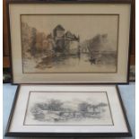 TWO IRENE JONES CHARCOAL DRAWINGS.