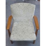 20th CENTURY UPHOLSTERED PARKER KNOLL FIRESIDE ARMCHAIR