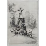 SIDNEY MACKENZIE LITTEN, FRAMED PENCIL SIGNED MONOCHROME ETCHING DEPICTING PETER PAN,