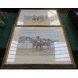 PAIR OF LIMITED EDITION PENCIL SIGNED RACING PRINTS