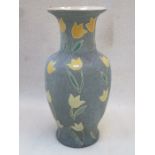 FLORAL DECORATED GLAZED POTTERY VASE,