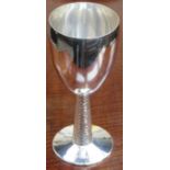 1960s/70s STYLISH SILVER STEMMED GOBLET, BIRMINGHAM ASSAY BY MK(J) LTD,