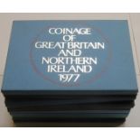 ELEVEN VARIOUS CASED MOSTLY ROYAL MINT PROOF COIN SETS.