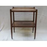 EARLY 20th CENTURY OAK TWO TIER TEA TROLLEY