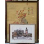 FRANK GREEN PRINT OF LIVERPOOL AND FRAMED GEOLOGICAL MAP OF THE BRITISH ISLES.