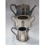 WALKER & HALL SILVER PLATED THREE PIECE TEA SET