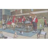 CECIL ALDIN, FRAMED PRINT- THE FALLOWFIELD HUNT- BREAKFAST AT THE THREE PIGEONS,