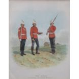 R SIMKIN, FRAMED PRINT- THE KING'S LIVERPOOL REGIMENT (8TH FOOT),