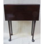 MAHOGANY DROP LEAF TABLE ON CABRIOLE SUPPORTS